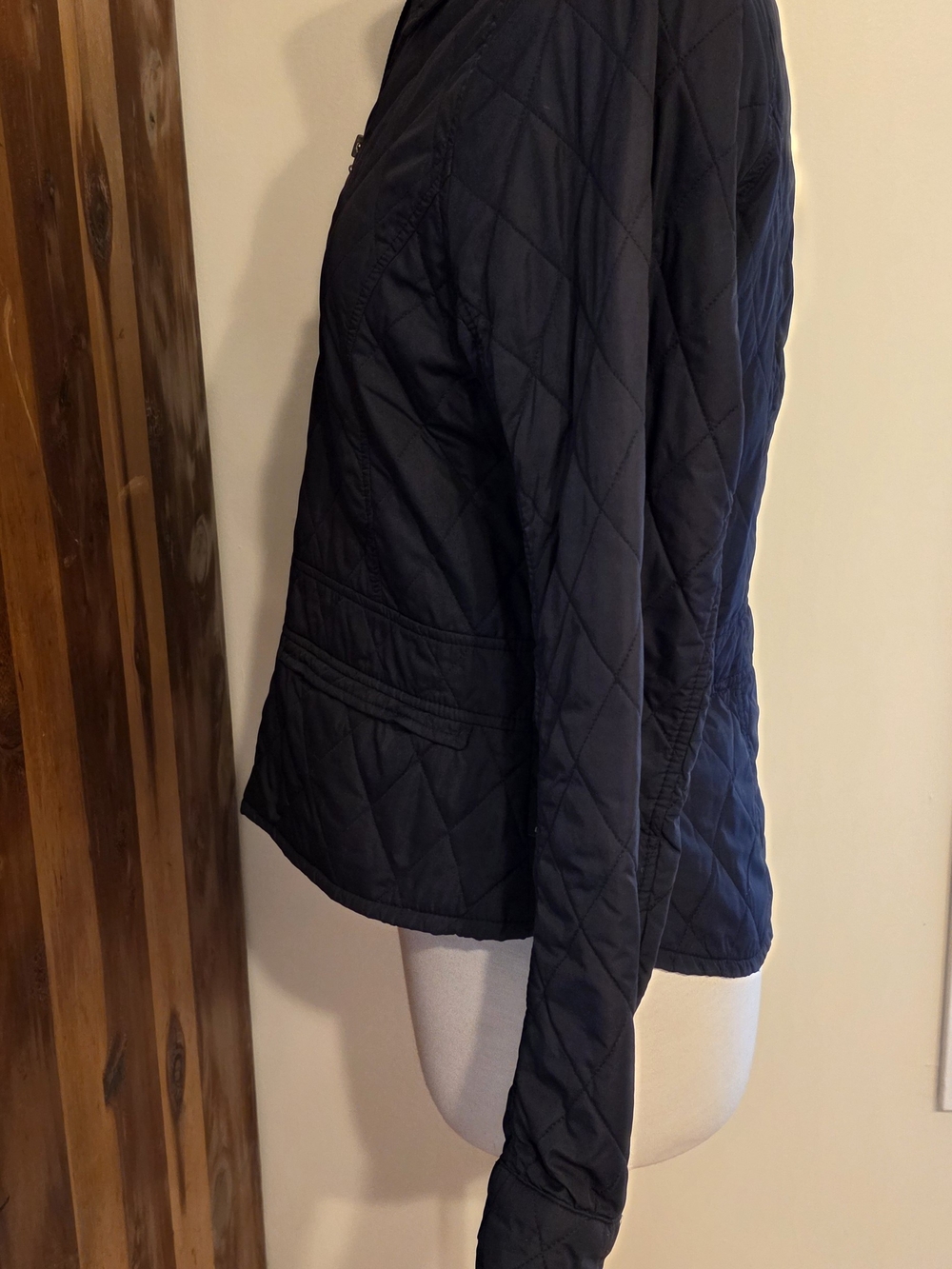 Barbour Black Quilted Zip-Front Jacket Lightweight Size 8 - Picture 9 of 15